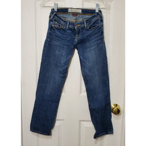 Hollister Women's Size 1 Stretch Skinny Jeans Blue Medium Wash Button Fly